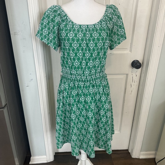 Boden Size 8 Green Embroidered Bohemian Scoop Neck Dress - Picture 3 of 12